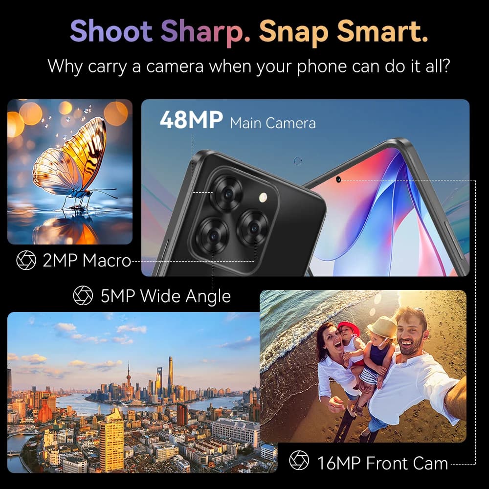 Cubot Note 60 Smartphone, Android 15, 7.2-inch 120Hz Display, Octa-core,16GB(6+10GB )RAM 128GB ROM, 48MP Camera, 7000mAh Battery - 5