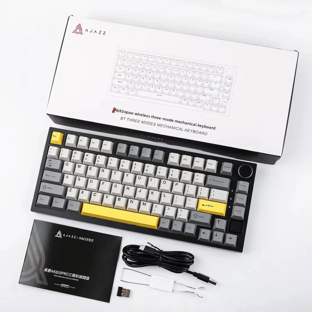 Ajazz AK820/AK820Pro Gaming Mechanical Keyboard Bluetooth 5.1/Wireless/wired  Custom Keyboard With Heat Exchange Sealed Button - 6
