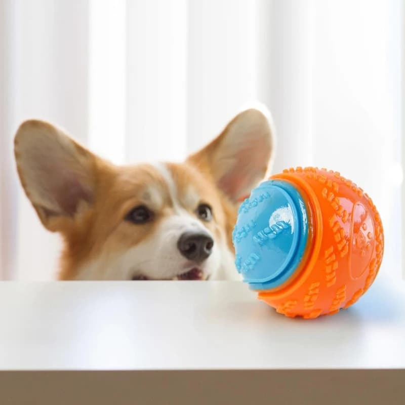 Dog Chew Ball Toy Drinding Teeth Bite-resistant Silicone Ball Puppy Toy Squeaky Teeth Cleaning Training Dog Toy Supplies - 2