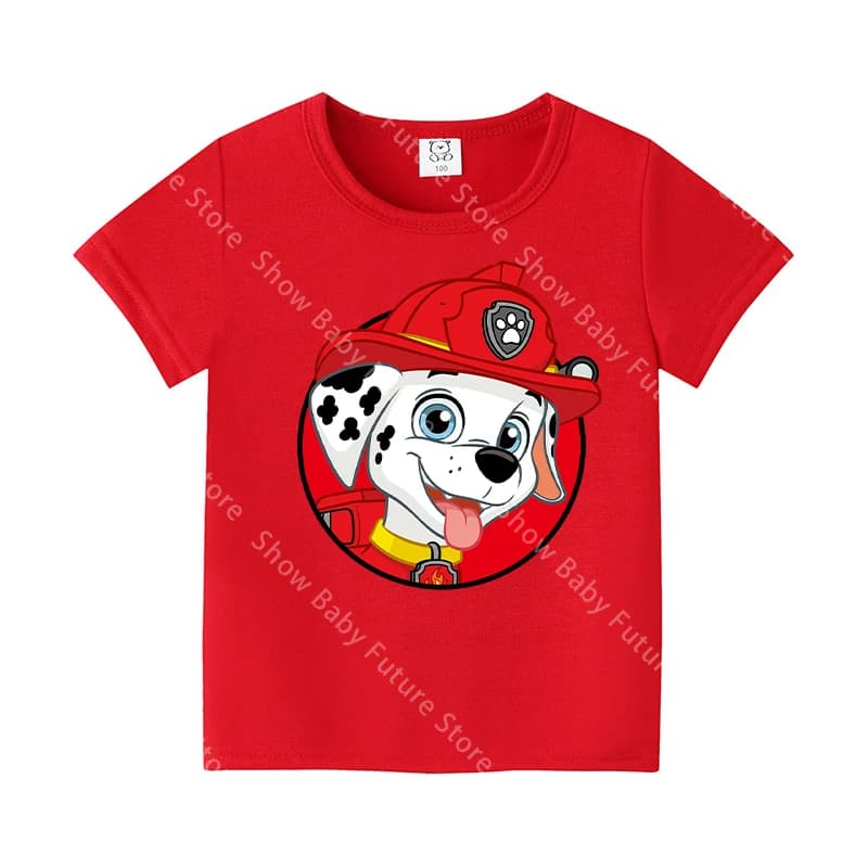 Paws Patrols Chase Marshall Skye Rocky T Shirt for Girls Boys Clothes Tops Summer Cute Cotton Short Sleeve Tee New Kawaii Giftss - 2
