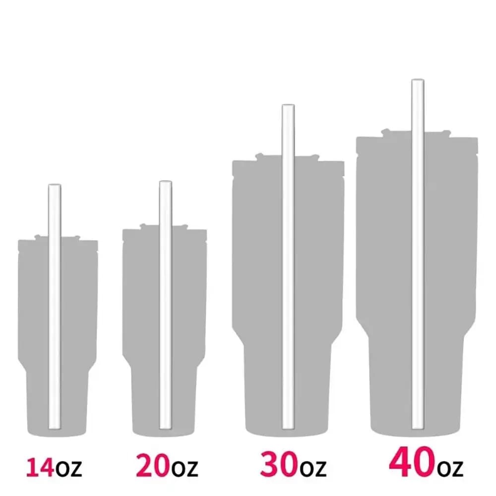 1 قطعة قش شرب مستقيم منحني من الفولاذ المقاوم للصدأ، قش كوب فضي 6 مم و8 مم، قابل لإعادة الاستخدام لكوب Stanley 30 أونصة و40 أونصة - 5