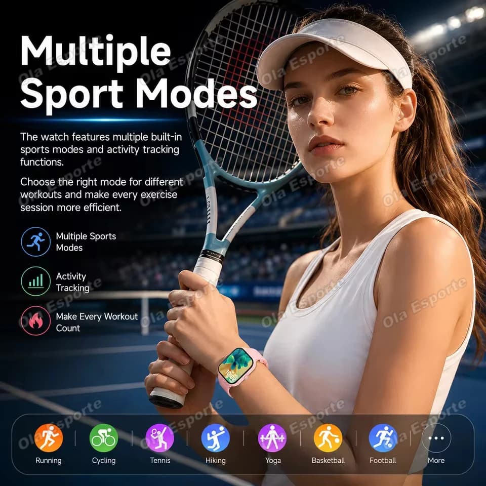 New Smart Watch Bluetooth Call Camera Control Multiple Sports Modes Watches Heart Rate Blood Oxygen Sleep Monitoring Smartwatch - 5