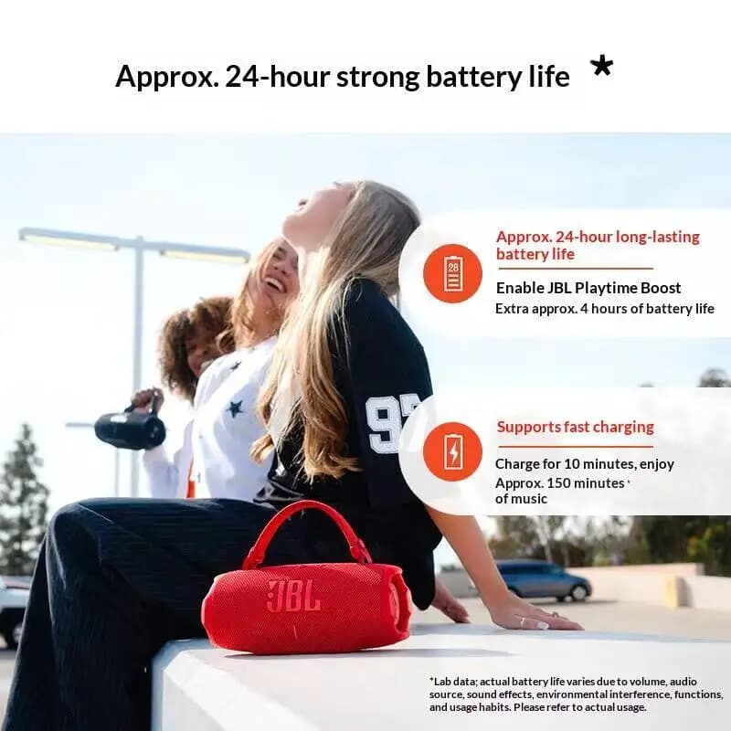 سماعة JBL Charge 6/Flip7 الأصلية الجديدة بتصميم كالييدوسكوب، اقتران سريع بزر واحد، سماعة ستيريو خارجية ملائمة - 4