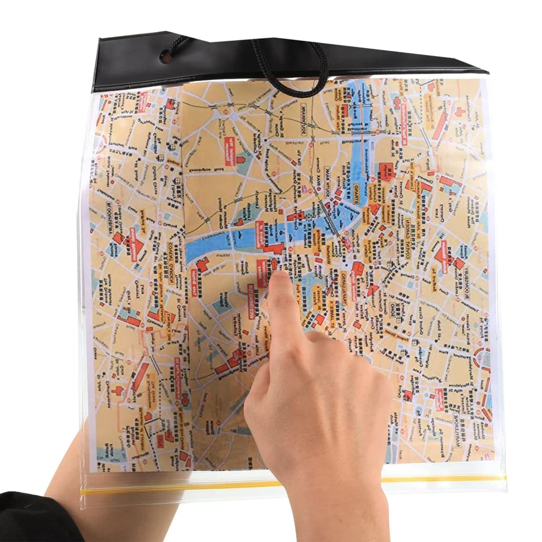 Waterproof Foldable Map Storage Case Transparent Document Dry Bag Trail Map Case Hiking Passport Holder Outdoor Camping Hiking - 2