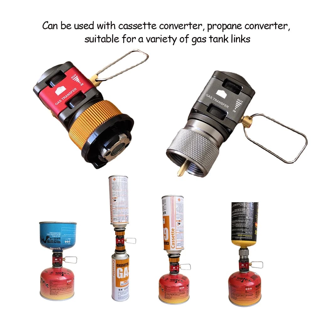Outdoor Camping Visual Gas Tank Converter Tank Gas Refill Adapter Isobutane/Butane Mutual Charge Gas Adapter Collection Valve - 2