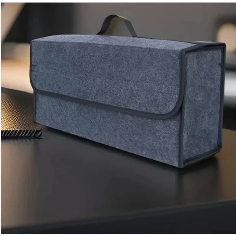 Car Trunk Soft Organizer Felt Storage Box Accessories Large Anti Slip Compartment Boot Storage Organizer Tool Car Storage Bag