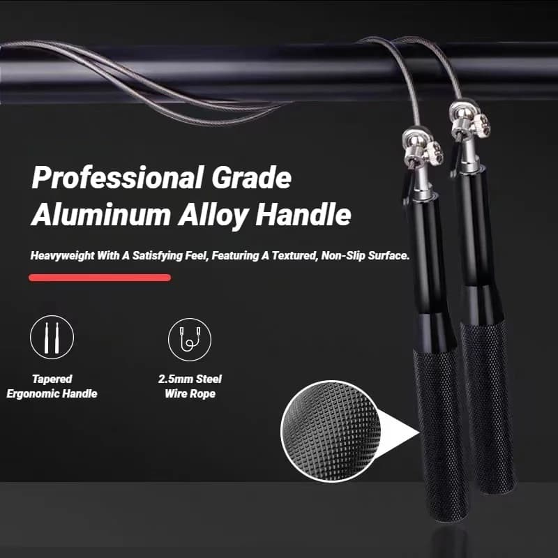 حبل قفز قابل للتعديل بمقبض ألمنيوم - سبيكة Genus - معدات لياقة بدنية عالية السرعة - 2