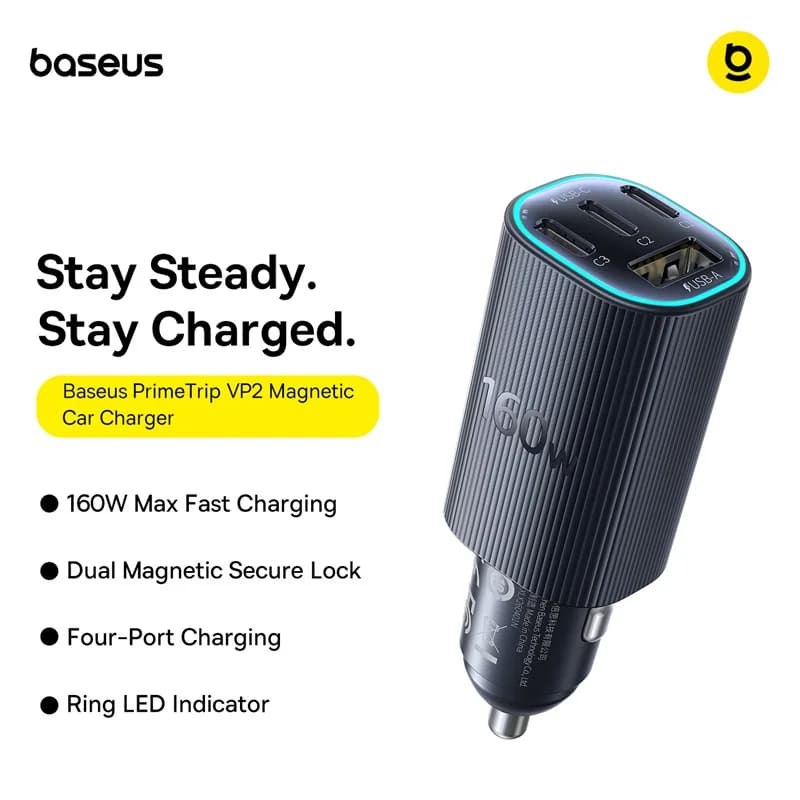 شاحن سيارة بيسوس 160 واط QC 5.0 شحن سريع PPS PD3.0 يو اس بي تايب سي شحن هاتف سيارة لآيفون 16 15 14 أجهزة كمبيوتر محمولة أجهزة لوحية سامسونج - 6