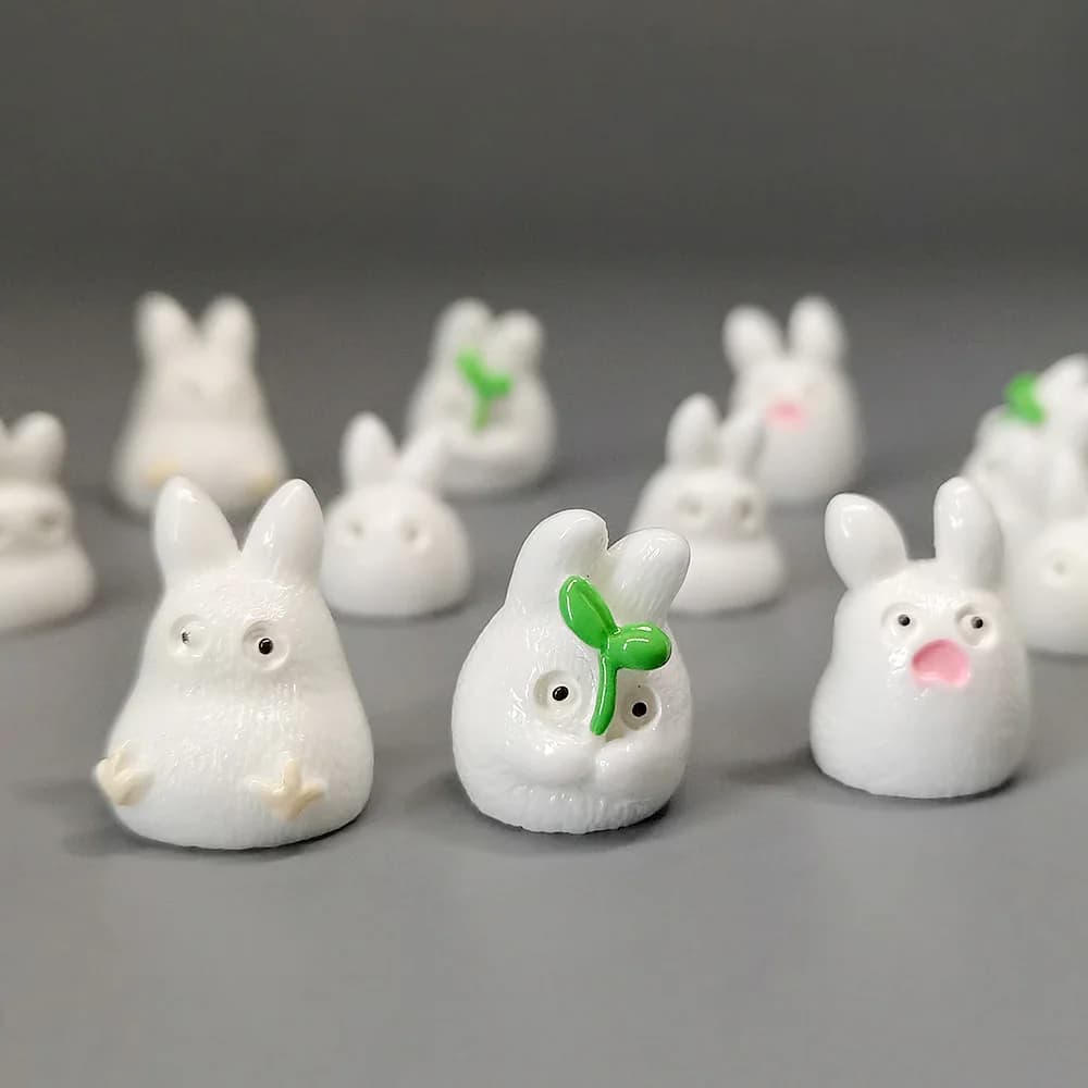 5/12pcs Little Luminous White Elk Green Leaf Fairy Garden Miniature Toy Unique creativity Decoration DIY Handicraft Accessories - 2