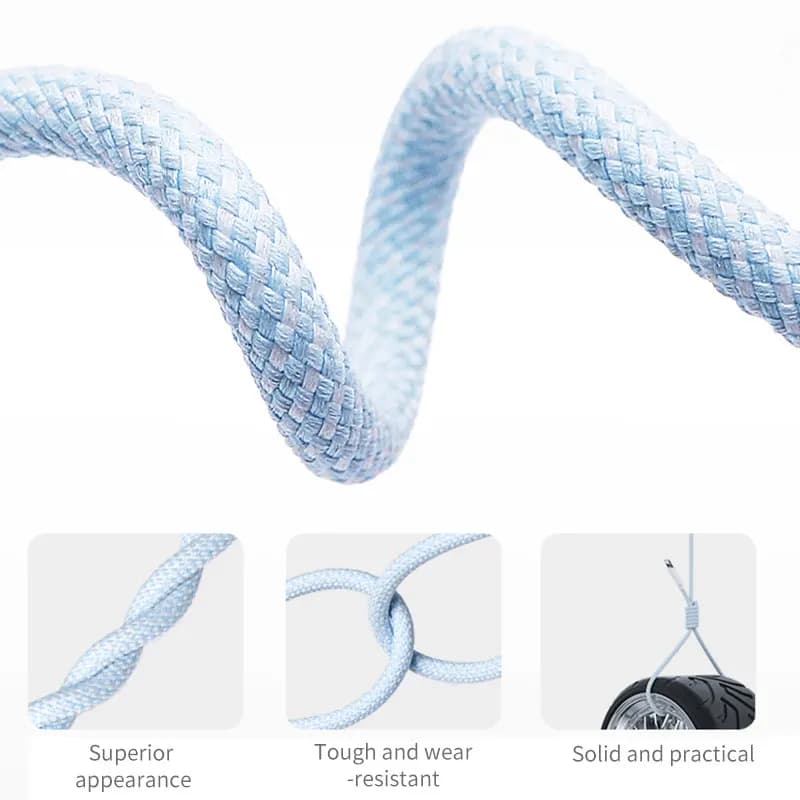 60 واط PD USB-C إلى نوع C كابل آيفون 15 16 برو سلك شحن سريع لهواوي شاومي سامسونج خط كابل بيانات النسيج الملون - 5