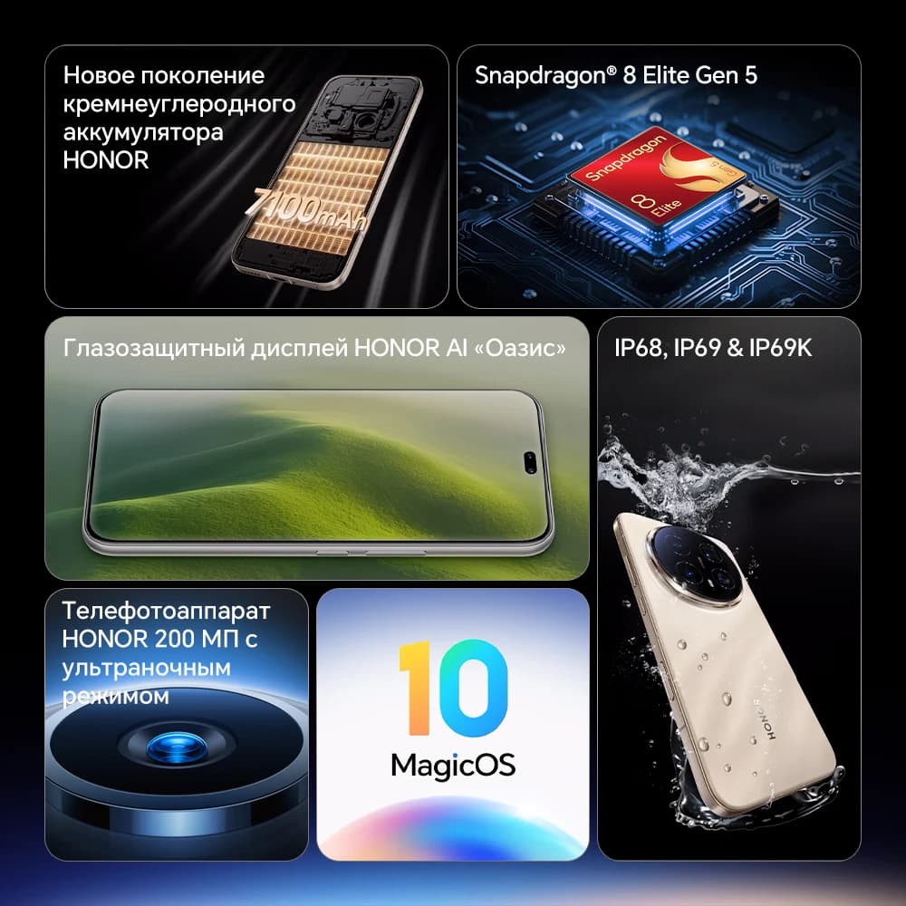 هونر ماجيك 8 برو نسخة عالمية 5G هاتف ذكي بمعالج سناب دراجون 8 إيليت الجيل الخامس شاشة OLED مقاس 6.71 بوصة بمعدل تحديث 120 هرتز كاميرات 200 ميجابكسل شحن فائق السرعة 100 واط - 2