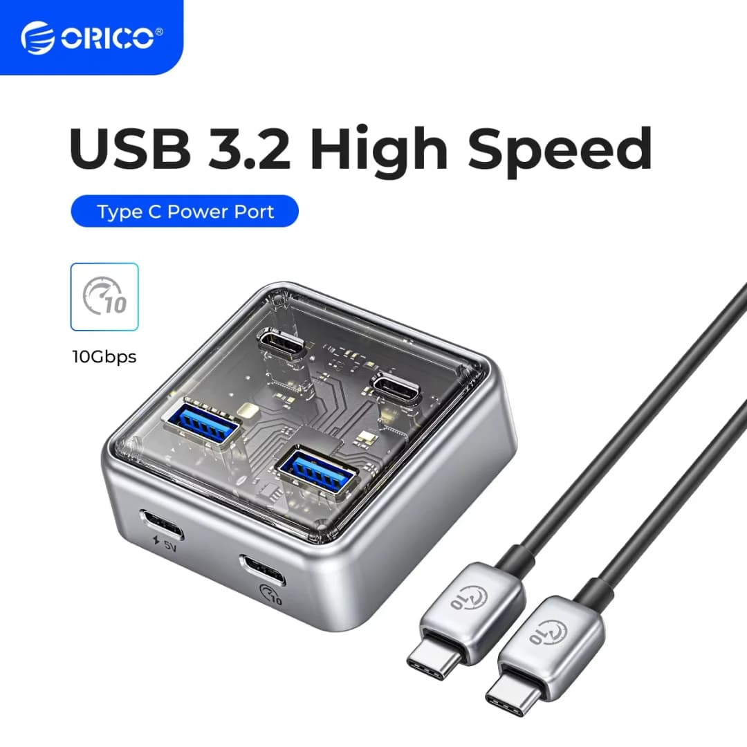 ORICO Multi 4 Port USB 3.2 Hub Splitter 10Gbps USB A Type C Slot Docking Station Multiple USB3.0 Adapter Extender for Laptop PC