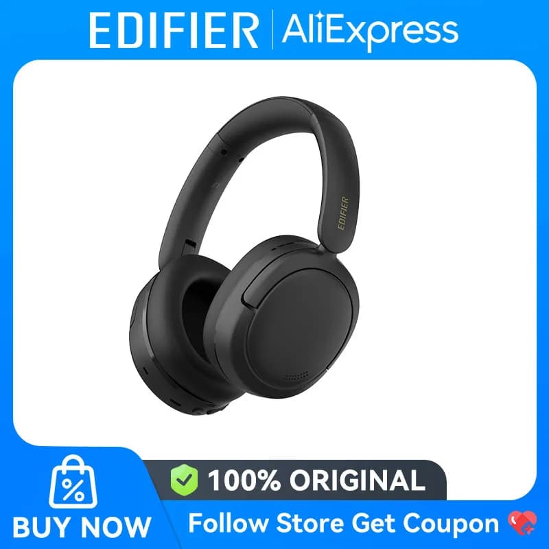 سماعات الرأس اللاسلكية إديفيير W800BT برو بلوتوث 5.4 سماعات الأذن فوق الأذن -44dB إلغاء الضوضاء النشط الصوت عالي الدقة 45 ساعة تشغيل