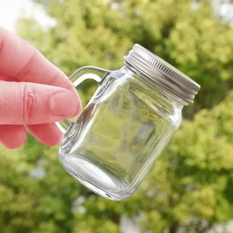 2/4/6Pcs 35ml Mini Glass Sealed Bottle for Jam Honey Coffee Concentrate Milk Juice Leakproof Bottle with Lid Portable Empty Jar - 5