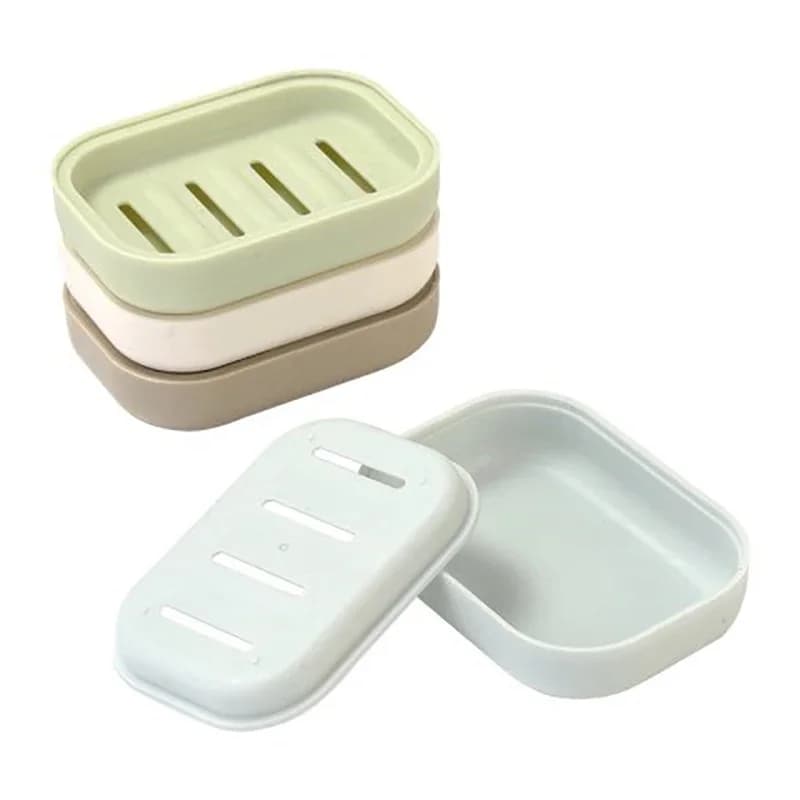 New Creative Soap Dish Portable Plastic Household Bathroom Soap Case Holder Double soap box For Kitchen Bathroom Accessories - 5