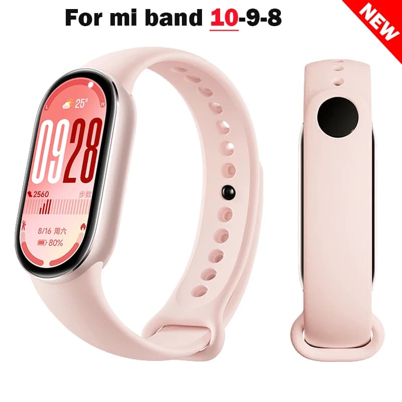 حزام سيليكون جديد لجهاز Xiaomi Mi Band 10 و9 و8، حزام NFC، سوار رياضي من المطاط، اكسسوارات Smart Band 10 و9 و8 - 6