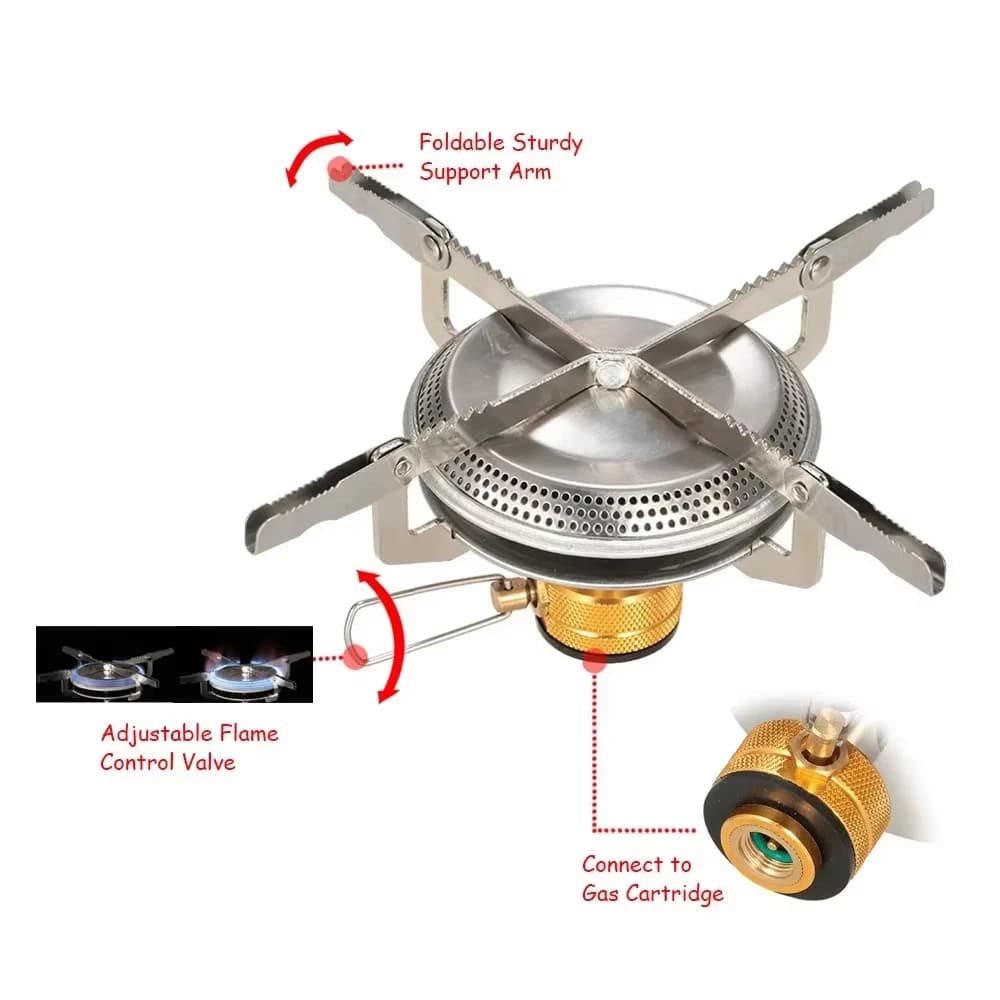 Outdoor Camping Gas Stove Ultralight Portable Stove Burner for Hiking Backpacking Picnic Cooking Stoves Furnace - 6