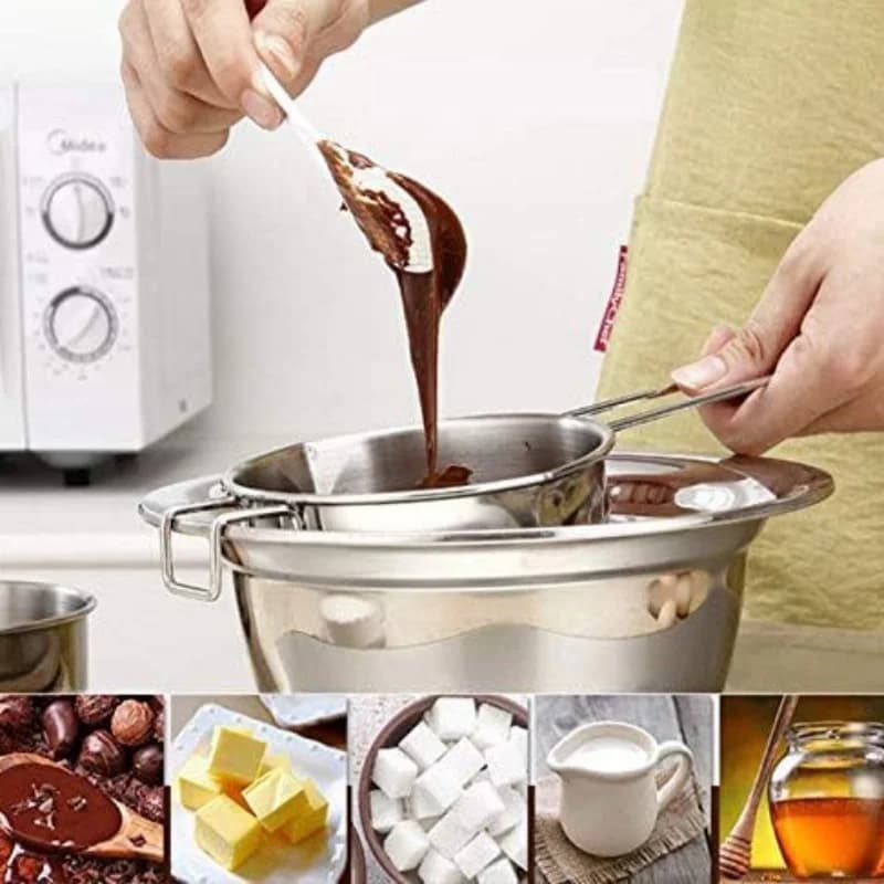 Stainless Steel Candle Wax Melting Boiler Pot with Heat Resistant Handle for Melting Chocolate Candy and Candle Making Supplies - 2