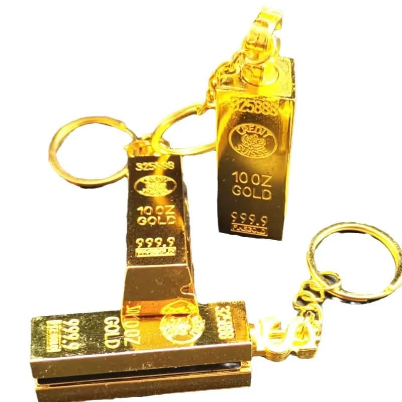 New Gold Bar Design Metal Pendant Lighter Open Flame Smoking Accessory for Outdoor Adventure Small Portable Lighting Tool - 6