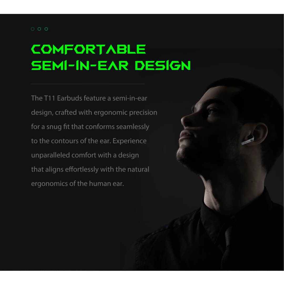 سماعات أذن لاسلكية Black Shark T11 TWS مع إلغاء الضوضاء النشط، بلوتوث 5.3، بطارية تدوم 30 ساعة، إضاءة RGB، وتأخير منخفض - 6