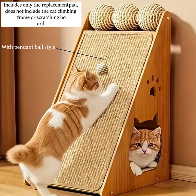 عرض خاص: مخلب قطط متين مع كرة معلقة، بيج، عمودي، موفر للمساحة، أثاث داخلي لحماية الأريكة/الكرسي/الباب