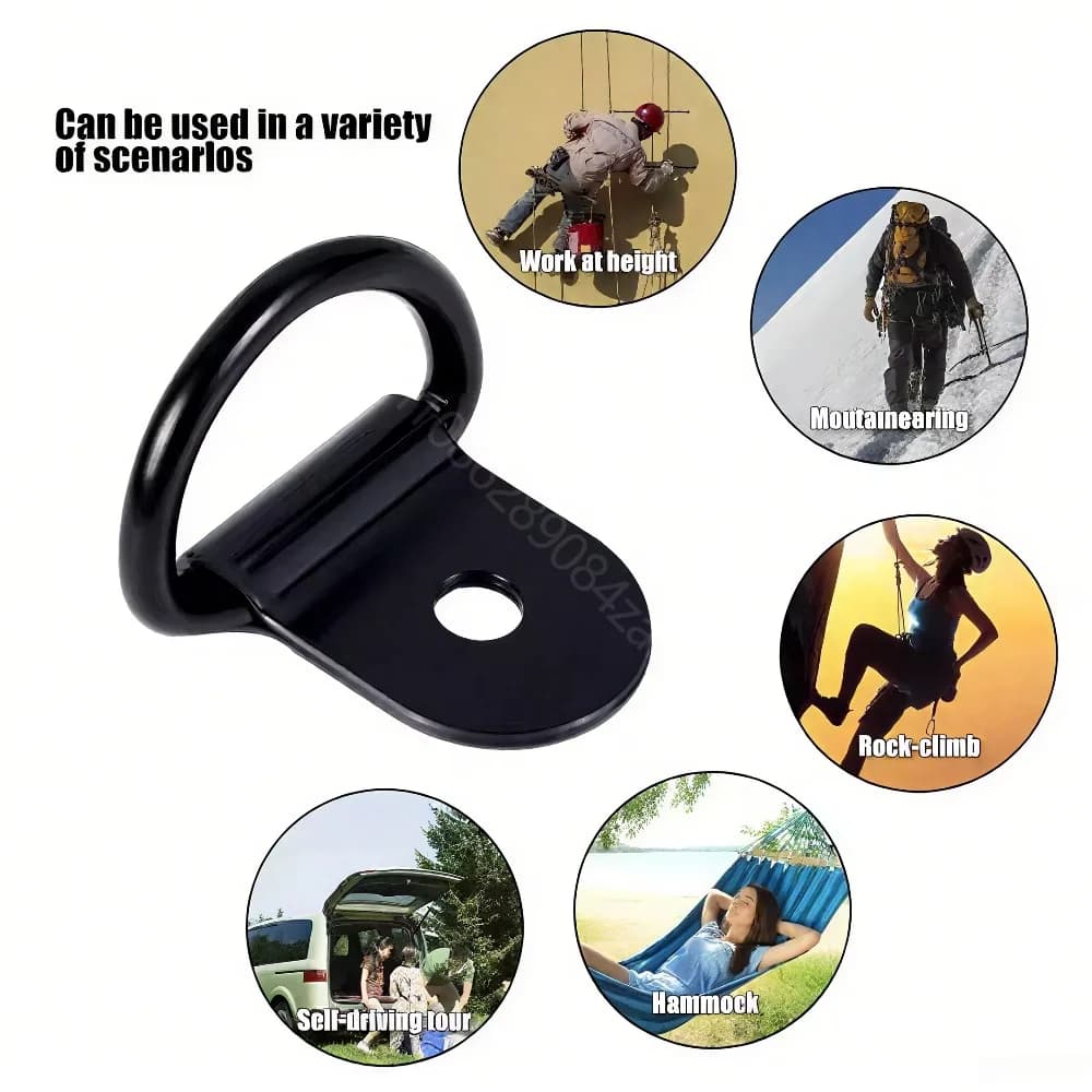 10Pcs D Rings Tie Down Anchors Ring Pull Hook Iron Lashing Ring Load Fit for For Car Truck Trailer RV Van Boat Cargo Accessories - 3