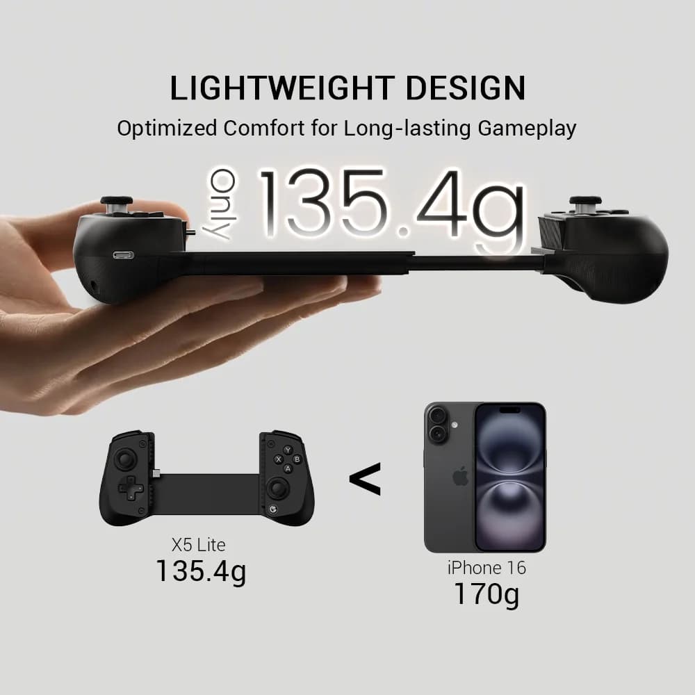 GameSir X5 Lite Game Controller for Android, iPhone 16/15, iPad mini - Hall Effect Joysticks, App Support for Mobile Gaming - 4