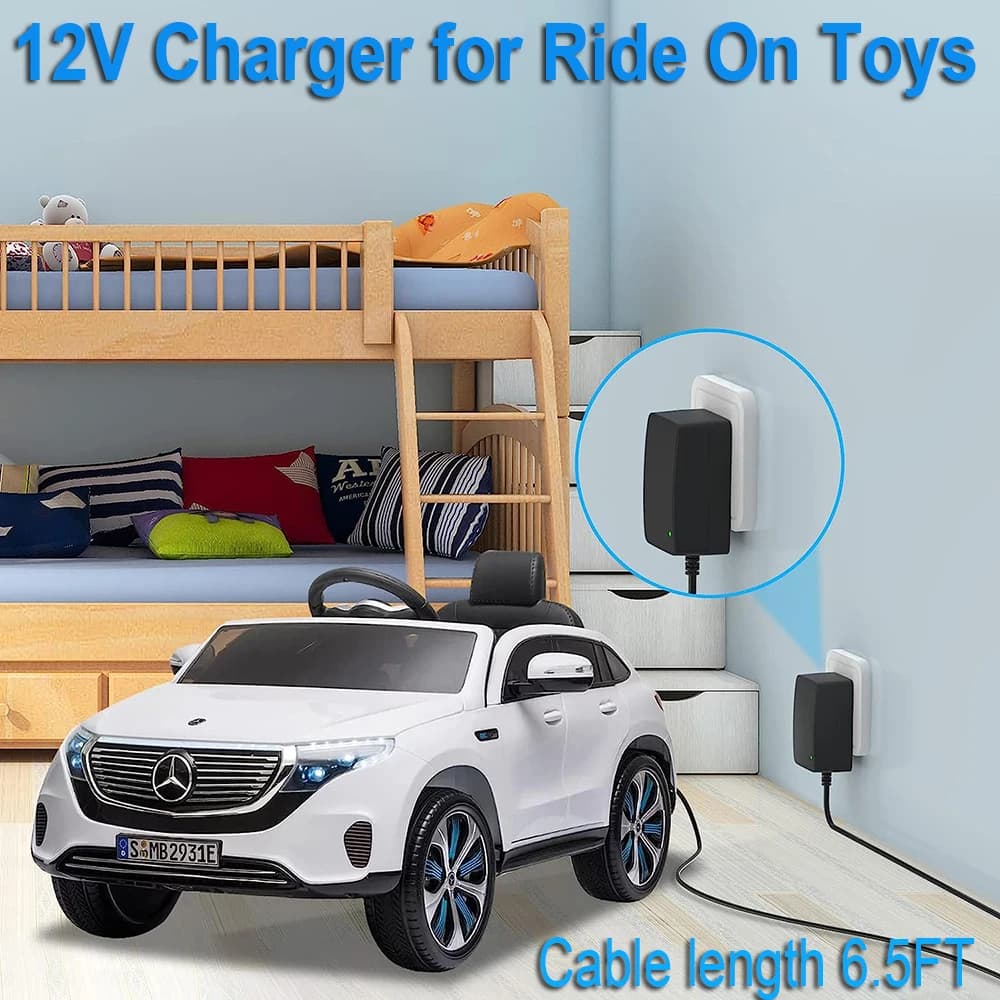 شاحن 12V لسيارات الأطفال، ألعاب، محول طاقة 1000MA، ألعاب ركوب عالمية، عربة أطفال كهربائية - 2