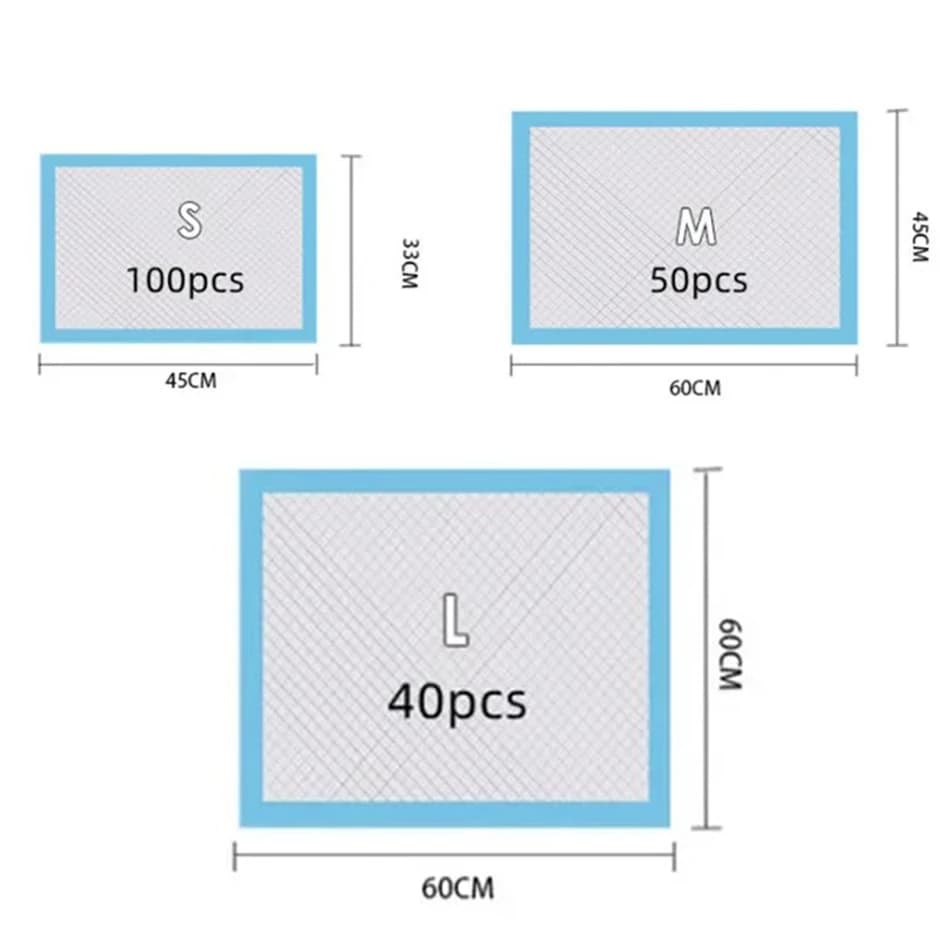 100/50/40/20PCS Absorbent Dogs Diapers Disposable Puppy Training Pee Pads Dry Clean Cushion Dog Supplies pañales para perros - 2