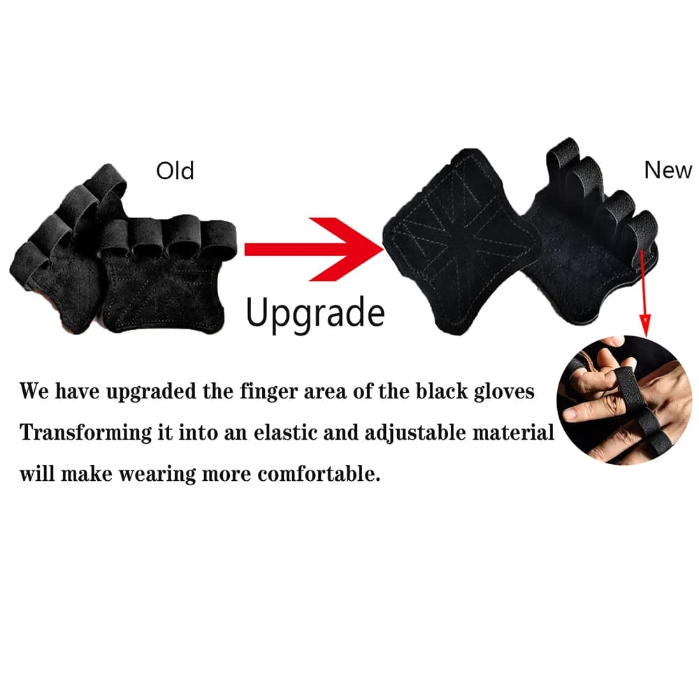 Leather Weight Lifting Training Gloves Palm Protection Women Men Fitness Sports Gymnastics Grips  Pull Ups Weightlifting Workout - 5