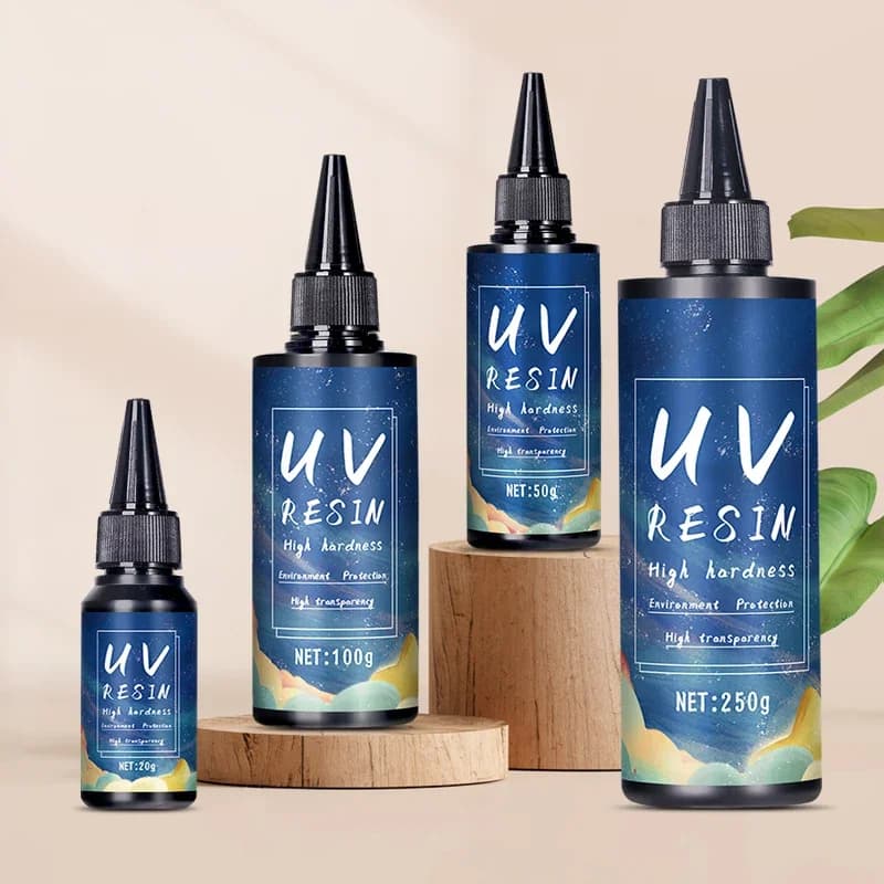 صمغ راتنج UV للمجوهرات التي تصنعها بنفسك ، راتنجات الايبوكسي ومصابيح فوق البنفسجية ، شفافية عالية ، تجفيف سريع ، صلابة عالية ، 20 جم ، 50 جم ، أو جي ، - 5