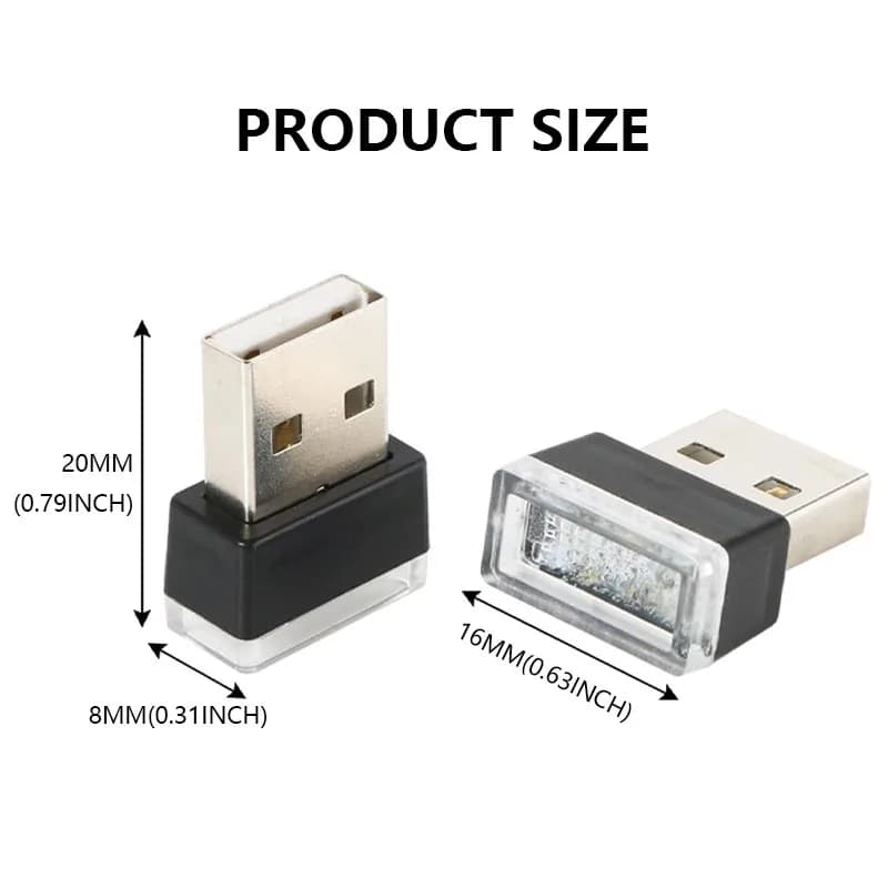 1/2/4PCS Mini USB LED Car Light Auto Interior Styling Atmosphere Decorative Lamps Emergency Lighting Portable Ambient Lights - 2