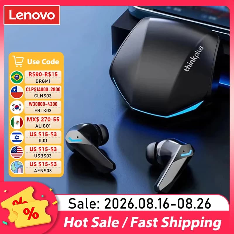 سماعات أذن Lenovo GM2 Pro بلوتوث 5.3 سماعات رياضية لاسلكية للألعاب مع تأخير منخفض وضع مزدوج للموسيقى