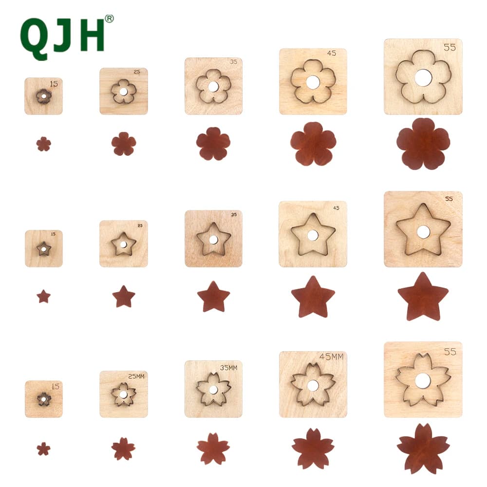 Sakura,Flower,Five-Pointed Stars Leather Die Cut, Steel Rule Punch Mold, DIY Metal Die Cutter Punch Crafts Kraft Tool(2.5-5.5cm)