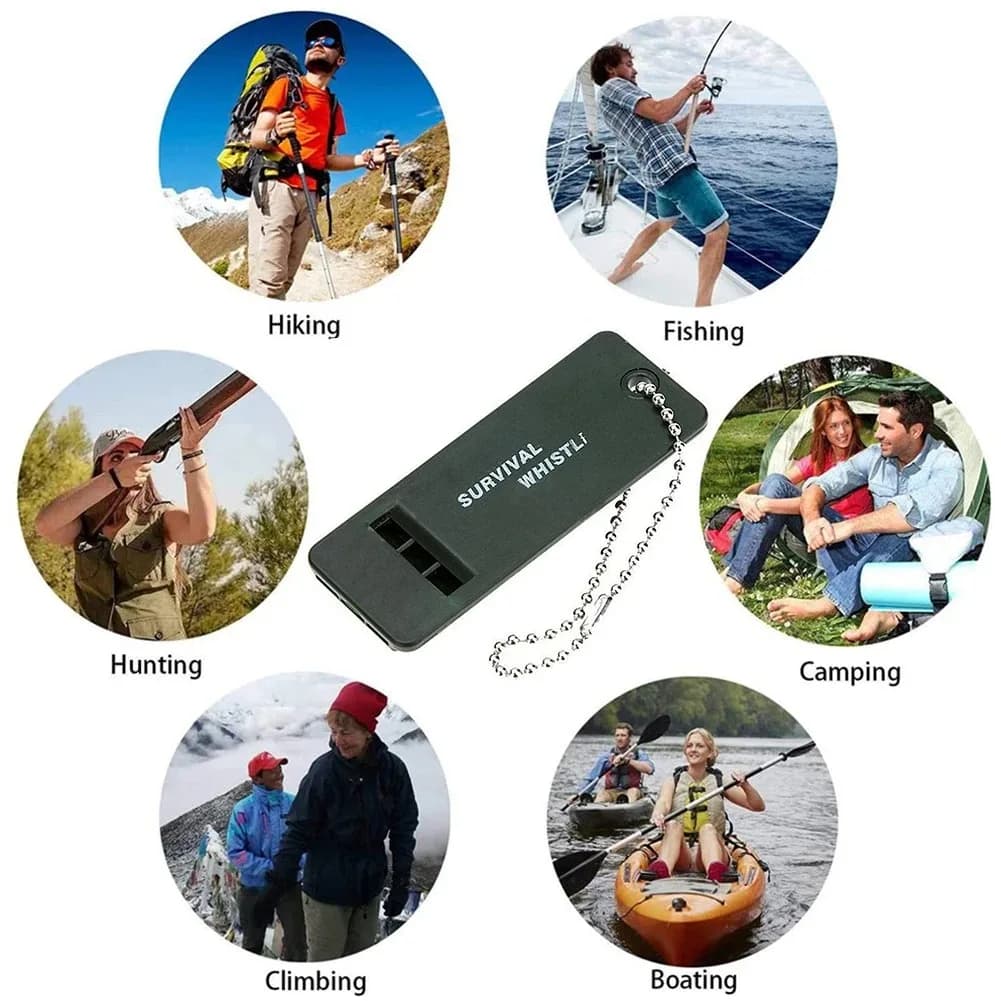 2/5pcs 3-frequency Survival Whistle Outdoor High Decibel Survival Whistle for Hiking, Camping, Hunting Light-weight Whistle - 2