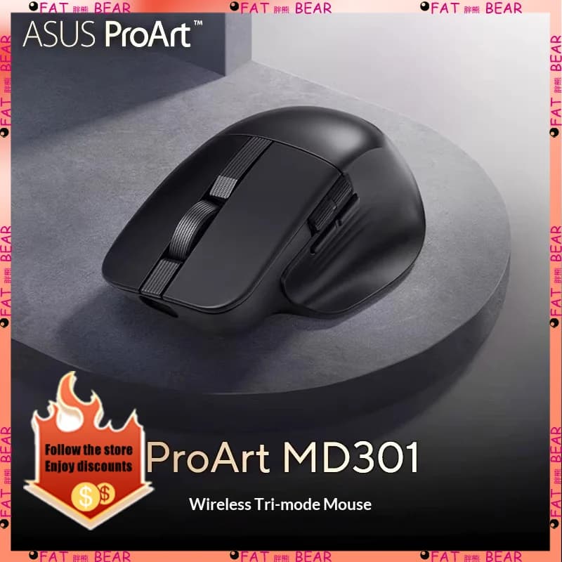 ماوس ASUS ProArt MD301 لاسلكي بتقنية البلوتوث ومقبس ميكرو تشامبر ولمسة مخصصة