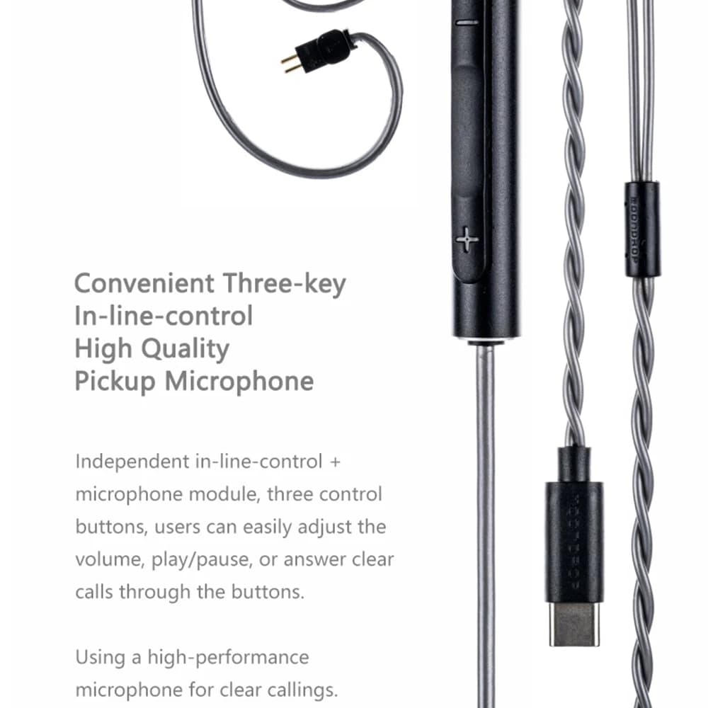 Moondrop CDSP Cable For CHU II New Online Interactive DSP USB-C earphone Upgrade Cable for Portable Wired HiFi Earphone Chu2 - 4