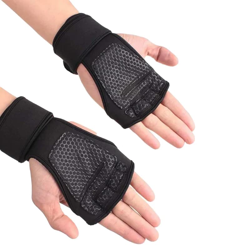 1Pair Training Sport Gloves for Men Women Workout Fitness Body Building Weightlifting Gym Hand Wrist Palm Protector Dumbbells Ha - 6