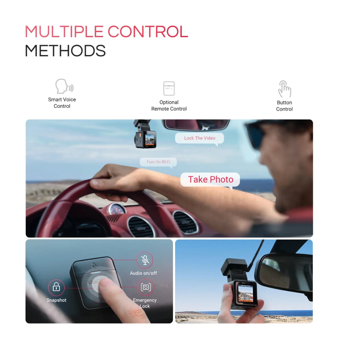 فانترو E1 برو 4K ميني داش كام - كاميرا أمامية STARVIS 2، HDR للرؤية الليلية، واي فاي 5G، GPS، يدعم حتى 1 تيرابايت - 3