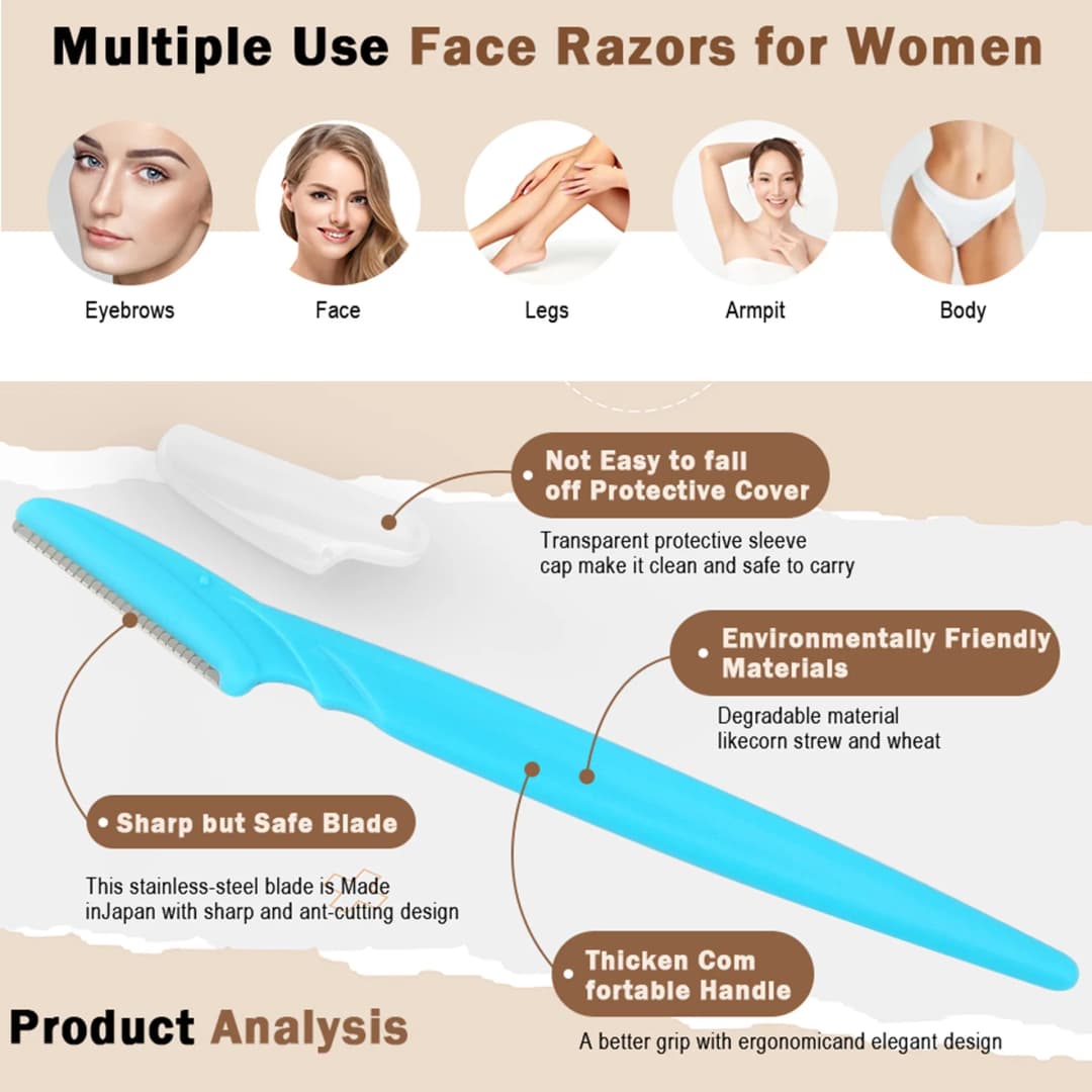5/10/30/40pcsbrow Razor and Face Razor for Women And Men, Eyebrow Hair Trimmer And Shaver with Protective Cover,Safe - 4