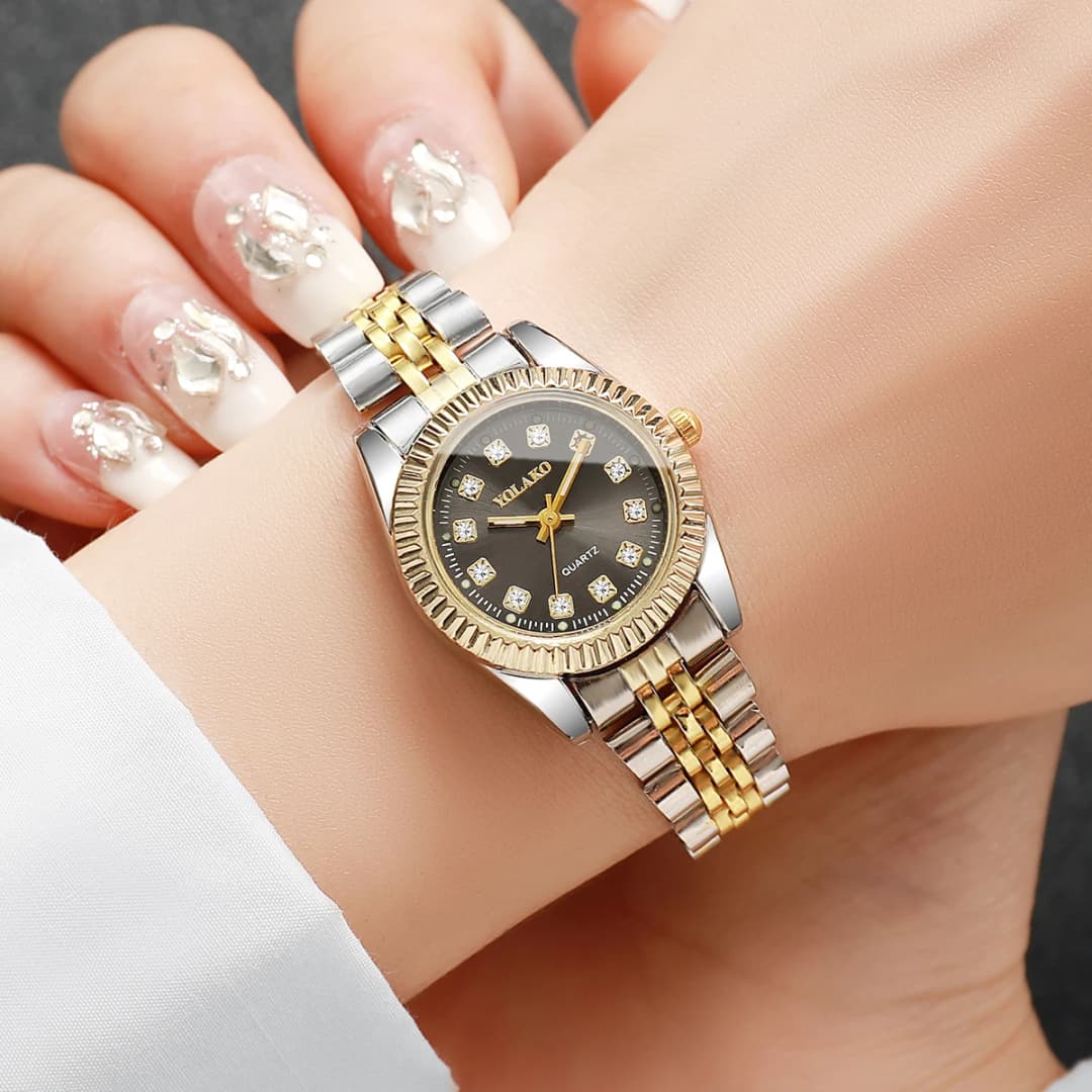 Luxury Men Business Watches Fashion Rhinestone Women Quartz Watch with Calendar Clock Gift（Without Box） - 5