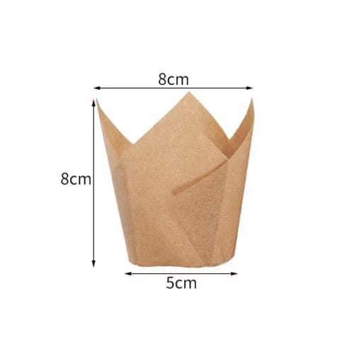 50pcs Tulip Muffin Cupcake Paper Cups Oilproof Cupcakes Liner Baking Muffin Box Cup Cake Decorating Tools Muffin Wrap Cases - 6