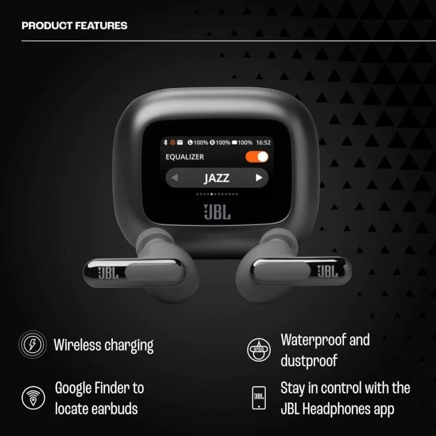JBL Live Beam 3 سماعات أذن لاسلكية ANC بلوتوث 53 40 ساعة تشغيل IPX4 مقاوم للماء 6 ميكروفونات مكالمات واضحة سماعات خفيفة الوزن - 2