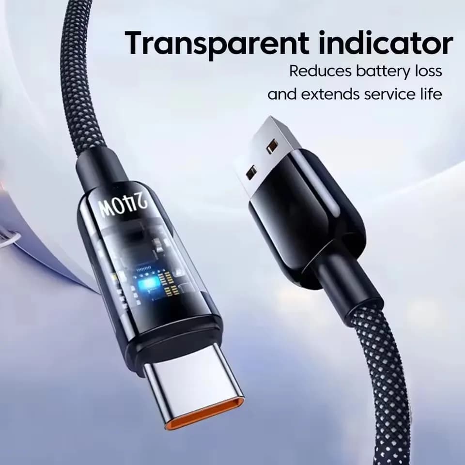 240W Cable QC 3.0 USB to Type C Super Fast Charging Cable For Samsung Xiaomi Huawei LED Digital Display Phone Charger Data Cord - 5