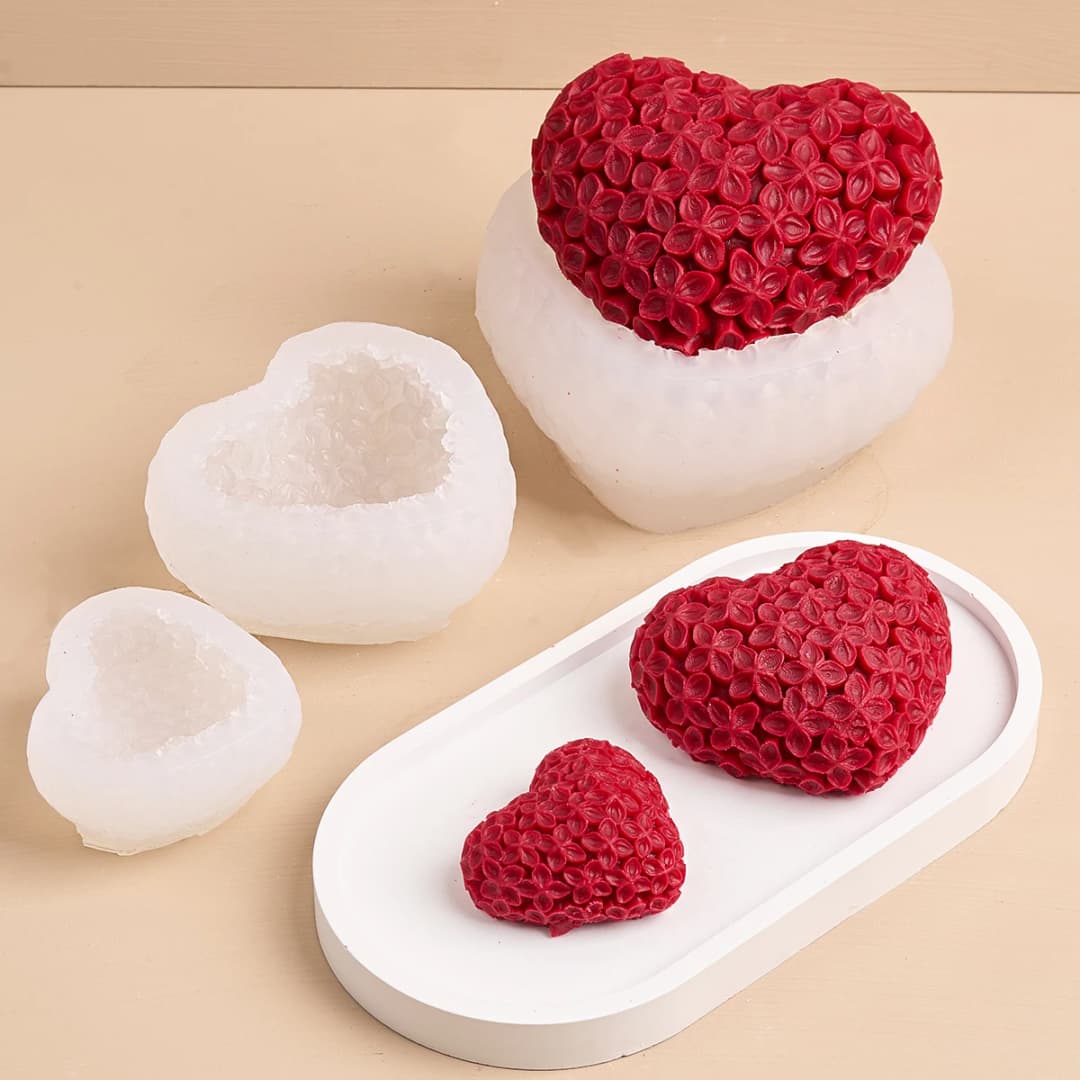 ثلاثية الأبعاد زهرة الحب سيليكون قالب شمع لتقوم بها بنفسك عيد الحب القلب المعطرة قوالب الصابون الجص الراتنج الشوكولاته الخبز صنع عدة - 4