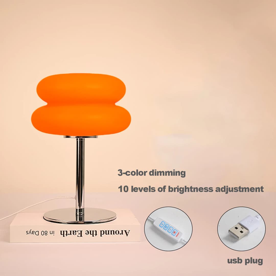 Table lamp bedroom room lamps  USB Plug LED mushroom table lamp Living room dining room ambient lighting(Not glass) - 4
