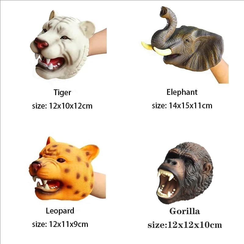 Pet Cat Dog Teasing Hand Puppets Dinosaur head Model Toy T-Rex Dino Jurass Shark Tiger Park Dolls Dinosaur Worlds Soft Plush Toy - 4