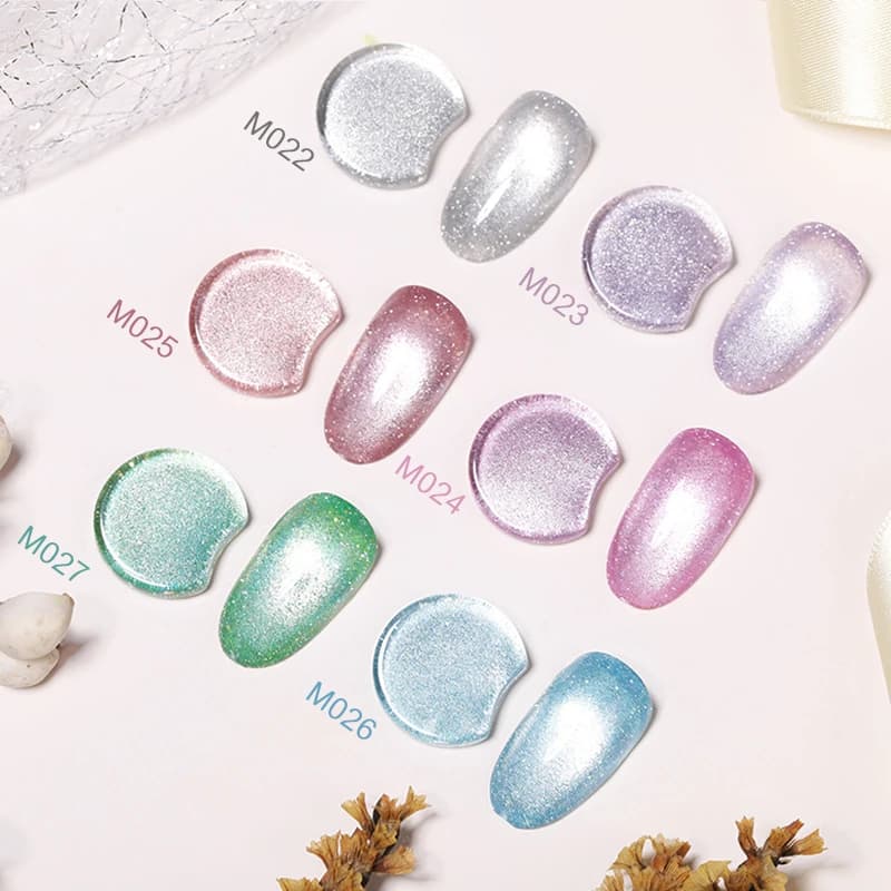 UR SUGAR 7.5ml Reflective Cat Magnertic Gel Nail Polish Laser Glitter Silver Semi Permanent Soak Off UV Nail Art Design Manicure - 6
