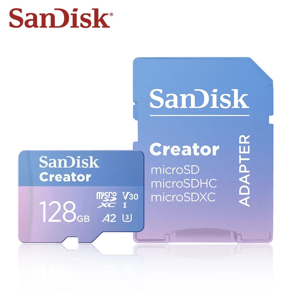 بطاقة ذاكرة SanDisk Creator microSD سعة 128 جيجابايت و256 جيجابايت V30 A2 U3 بطاقة ذاكرة أصلية لطائرات DJI بدون طيار وكاميرات الأكشن وألعاب Switch وبطاقات TF - 2