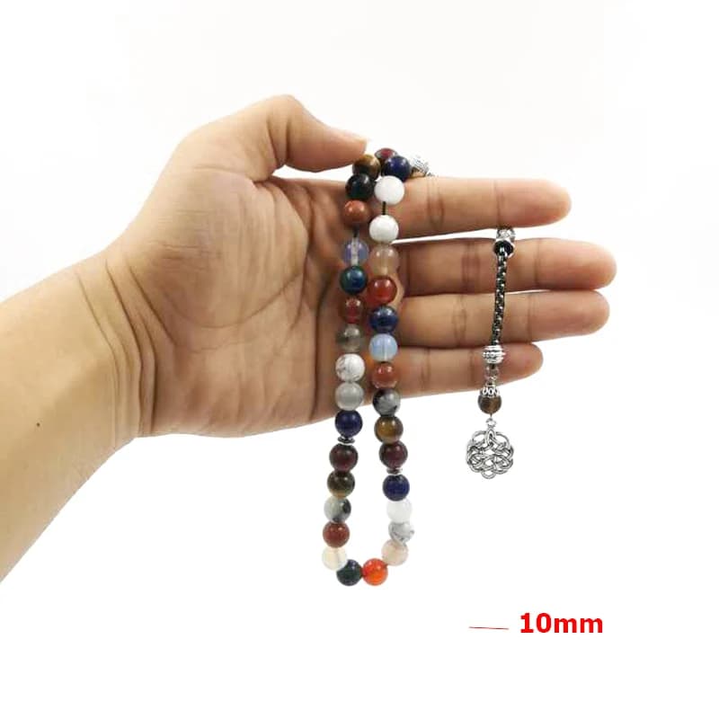 Tasbih 12 natural gemstone stone beads muslim prayer beads Eid ramadan gift islamic rosary arabic misbaha accessories on hand - 5